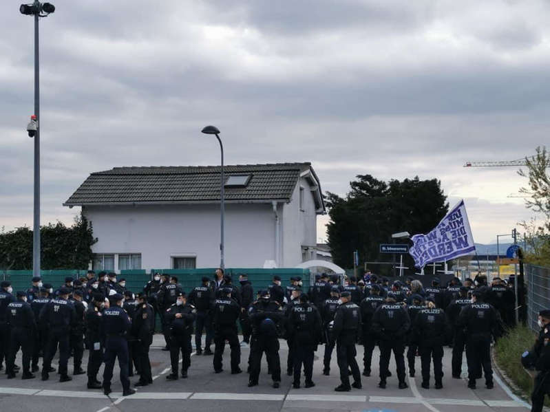 A fan protest before the Austria meetings