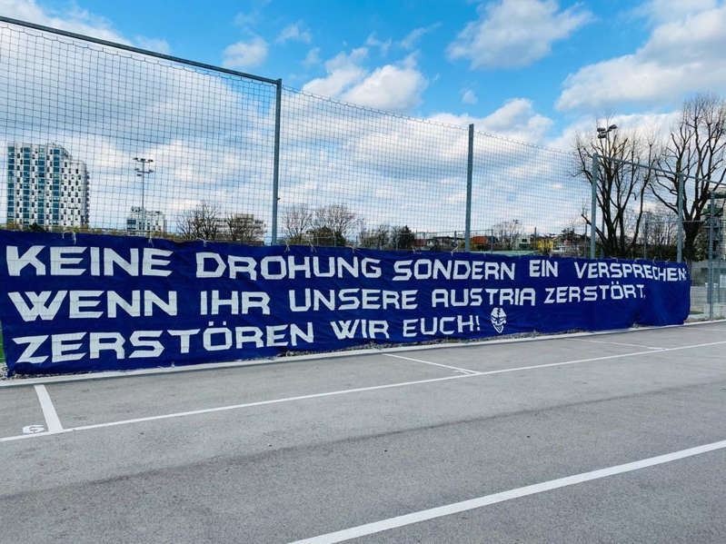 A fan protest before the Austria meetings