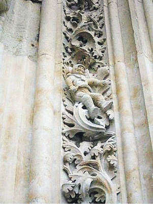 A bas-relief with a head in a medical mask was found in a medieval cathedral: where did it come from there