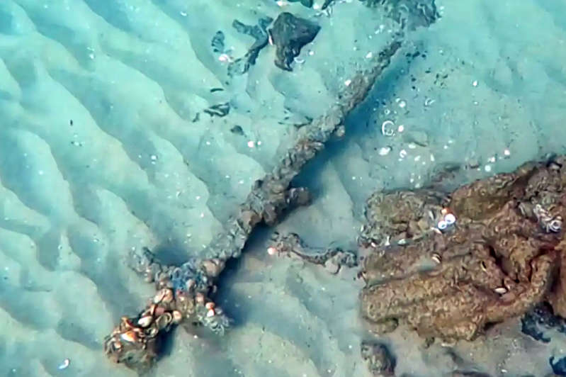 A diver found a sword from the crusades at the bottom of the sea