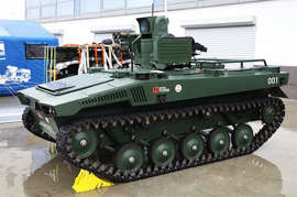 Trustworthy. A group of autonomous strike robots tested in Russia
