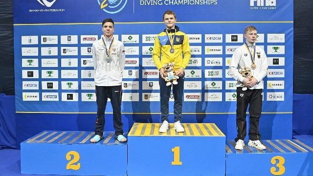  Ukrainian Aleksey Sereda won gold at the World Diving Championship 