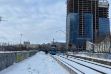  Tram traffic is blocked in Kiev due to an accident 