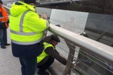  In Kiev, the glass on the Klitschko pedestrian bridge was once again damaged 