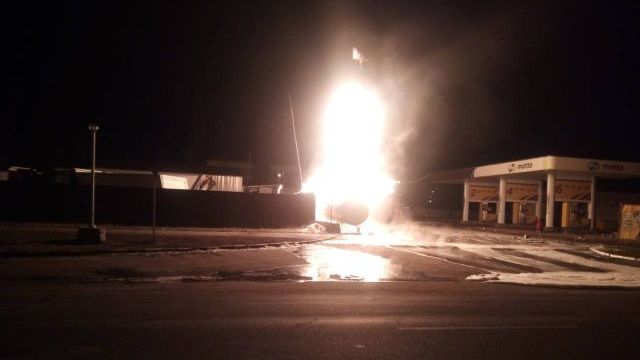 A minibus caught fire at a gas station: a car accident occurred in Kremenchug