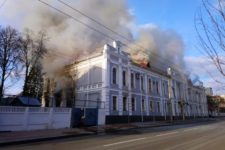 Two shells hit: SBU building on fire in Chernihiv