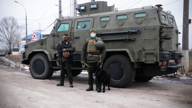 All Ukrainian nuclear power plants and the Kiev hydroelectric power station were taken under heavy guard by the National Guard