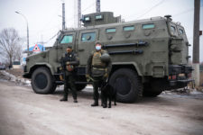 All Ukrainian nuclear power plants and the Kiev hydroelectric power station were taken under heavy guard by the National Guard