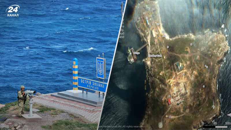 The big barge that the Russians keep on Zmeinoye is visible from space