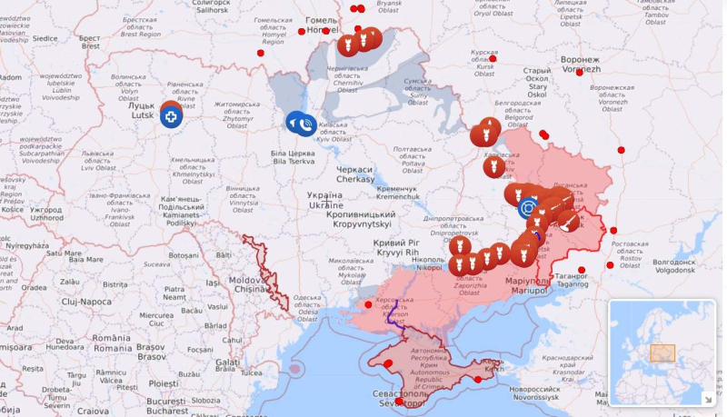 Massive shelling, failed attempts to storm the occupiers: map of hostilities on May 22