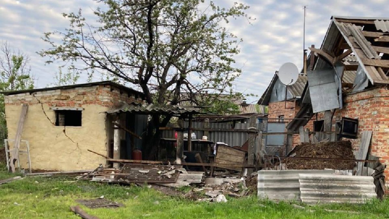 Consequences of destruction in Krasnopolye filmed from above: sad video