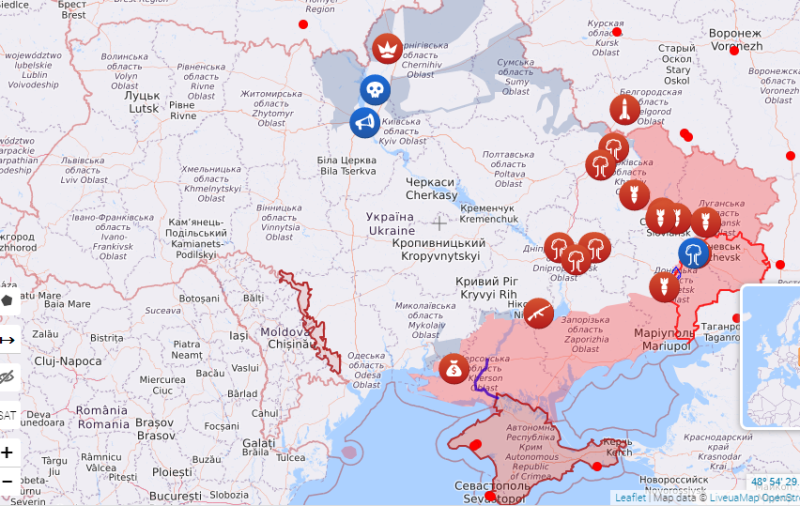 Heavy fighting in the Luhansk region and shelling along the entire line of collision: map of hostilities on May 24