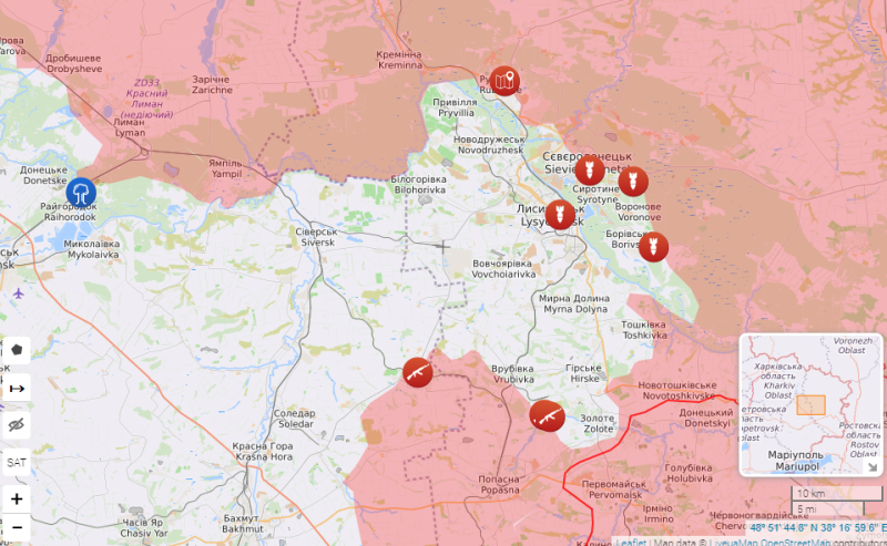 Deterrence of the assault on Severodonetsk and air strikes near Bakhmut: map of hostilities on June 8