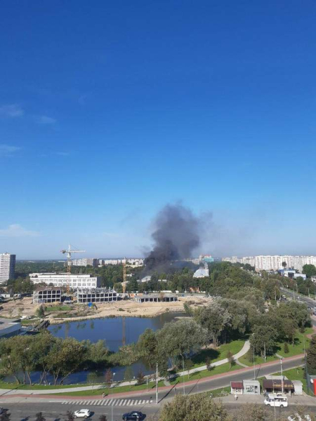 A fire broke out in Lviv , presumably in the area of ​​the local factory