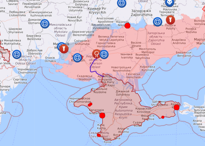 Occupiers unsuccessfully attacked near Maisky and Kodemy: a map of hostilities as of August 25