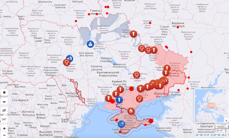 Unsuccessful enemy assaults at Bakhmutsky and Zaitsev: map of hostilities as of August 11