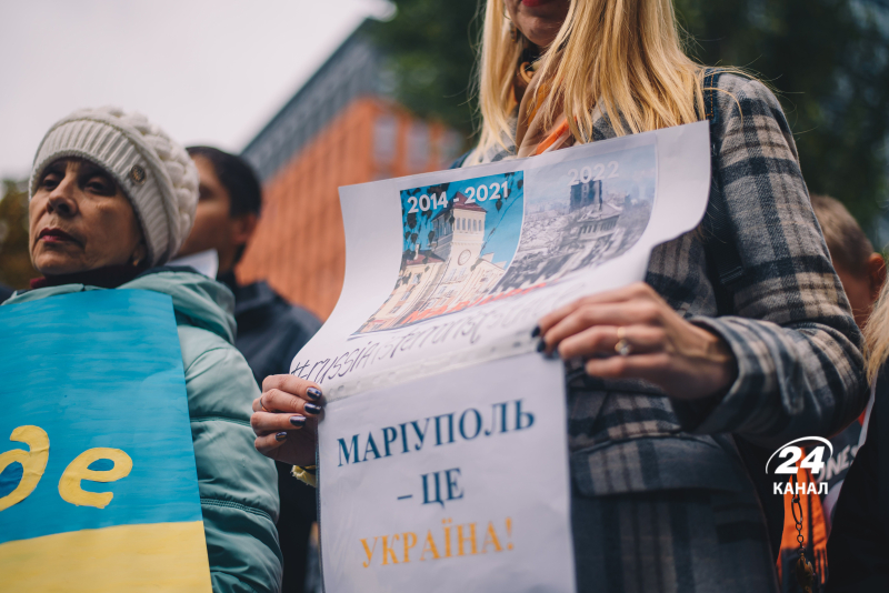 Mariupol residents held a rally in Kiev against a pseudo-referendum: a vivid photo report of Channel 24