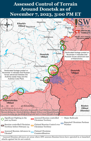 Map of military operations for November 8, 2023 - the situation at the front