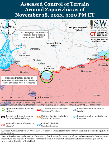 Map of military operations for November 19, 2023 - the situation at the front