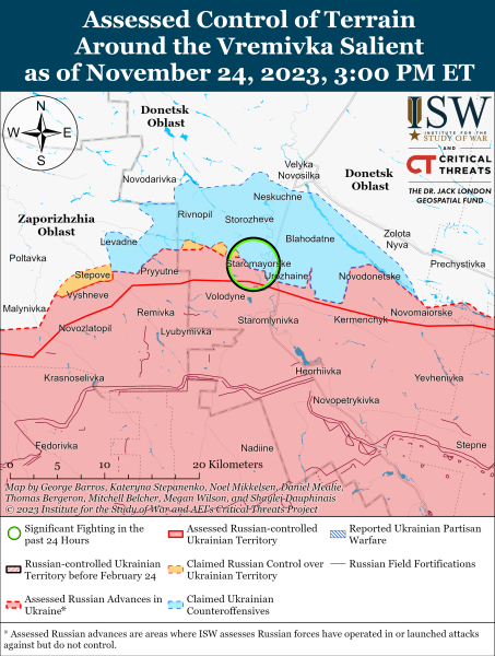 Map of military operations for November 25, 2023 - the situation at the front