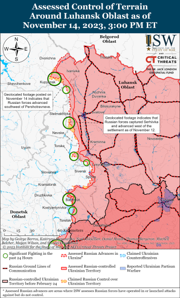 Map of military operations for November 15, 2023 - the situation at the front