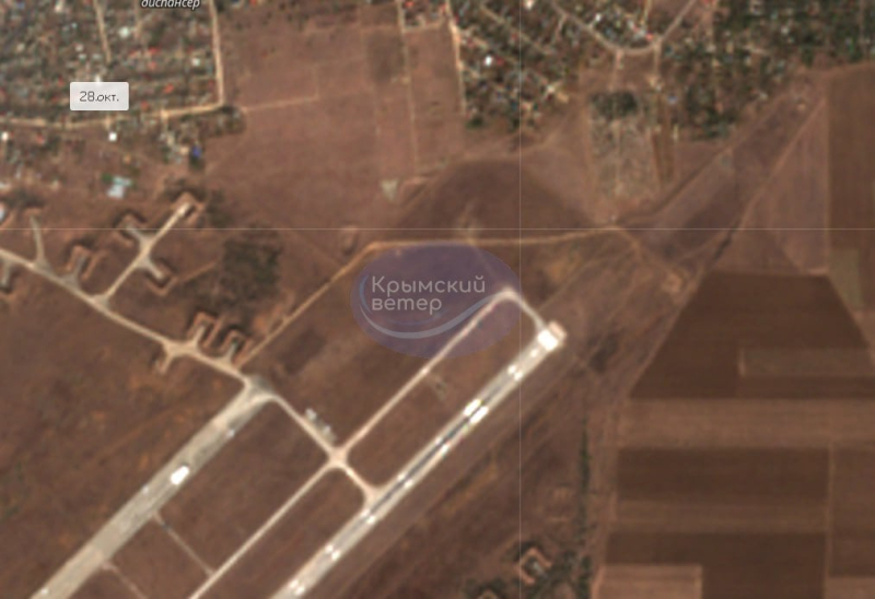 Satellite images recorded traces of a fire at the Saki airfield in Crimea