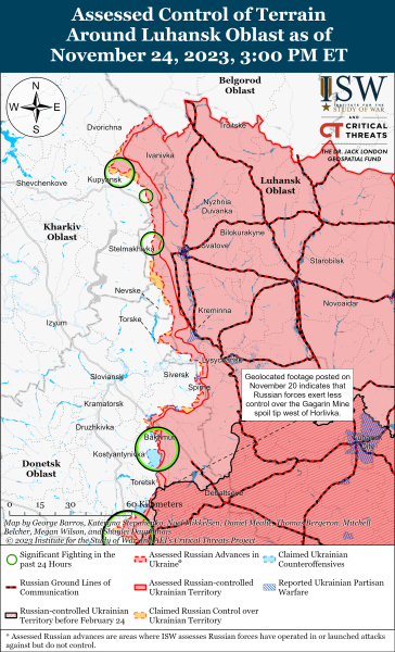 Map of military operations for November 25, 2023 - the situation at the front