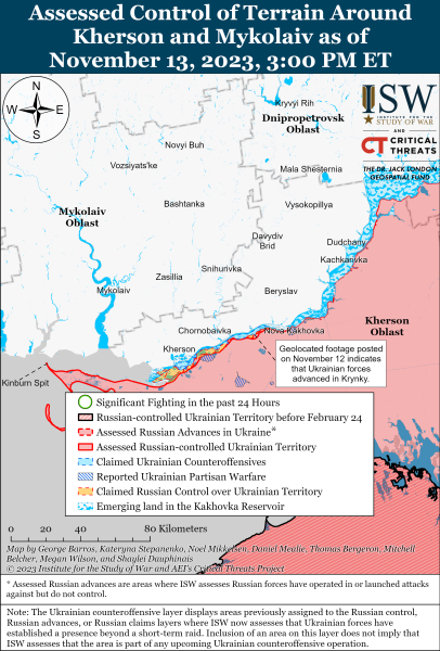 Map of military operations for November 14, 2023 - the situation at the front