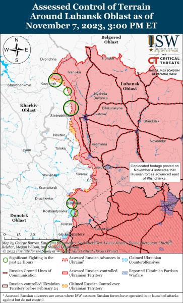 Map of military operations for November 8, 2023 - the situation at the front