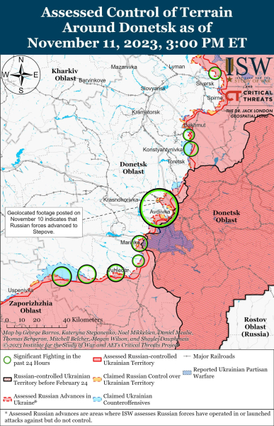 Map of military operations for November 12, 2023 - the situation at the front