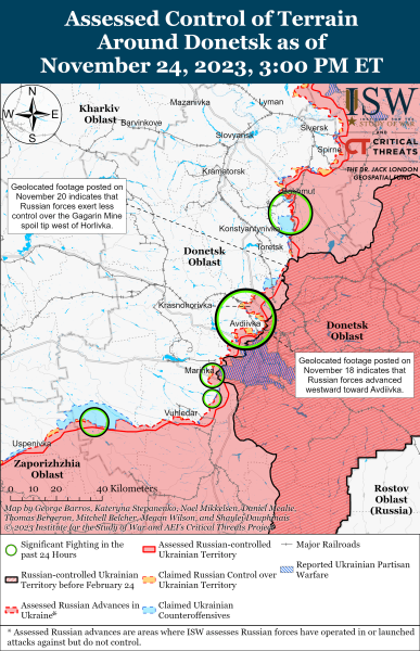 Map of military operations for November 25, 2023 - the situation at the front