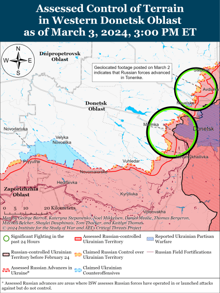 Карта боевых действий на 4 марта 2024 года – ситуация на фронте