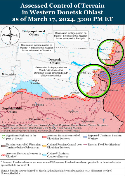 Карта боевых действий на 18 марта 2024 года – ситуация на фронте