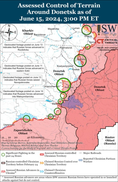 Карта боевых действий на 16 июня 2024 — ситуация на фронте