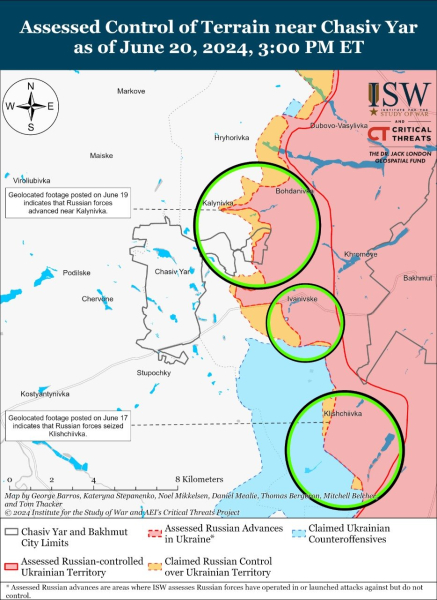 Карта боевых действий на 21 июня 2024 — ситуация на фронте