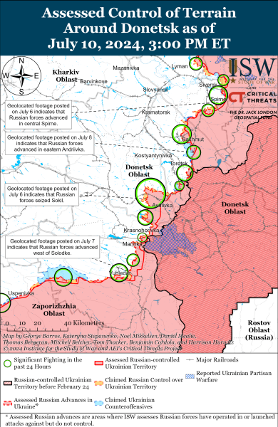 Карта боевых действий на 10 июля 2024 года — ситуация на фронте