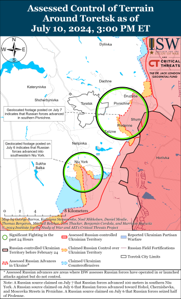 Карта боевых действий на 10 июля 2024 года — ситуация на фронте