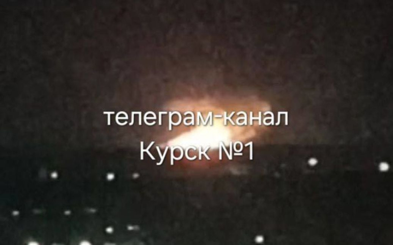 В Курске вспыхнул пожар на одном из объектов после атаки беспилотников