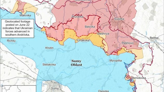 Map of combat actions for 23 chernya 2025