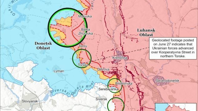 Map of battle actions for 29 chervenya 2025
