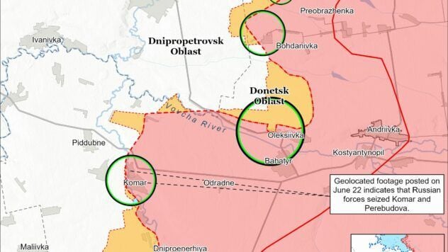Map of combat actions for 23 chernya 2025