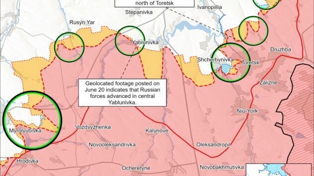 Map of combat actions for 21 chernya 2025