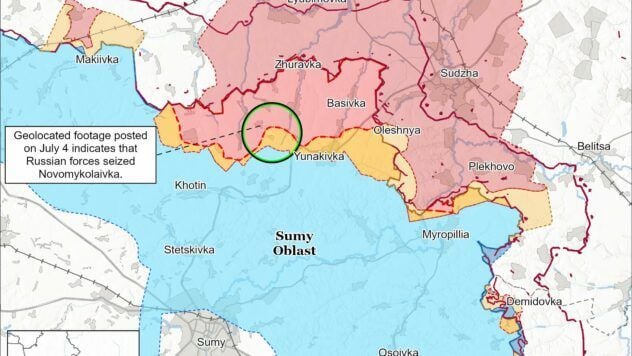 Map of combat actions for July 5, 2025