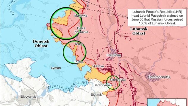 Map of combat actions for July 2, 2025